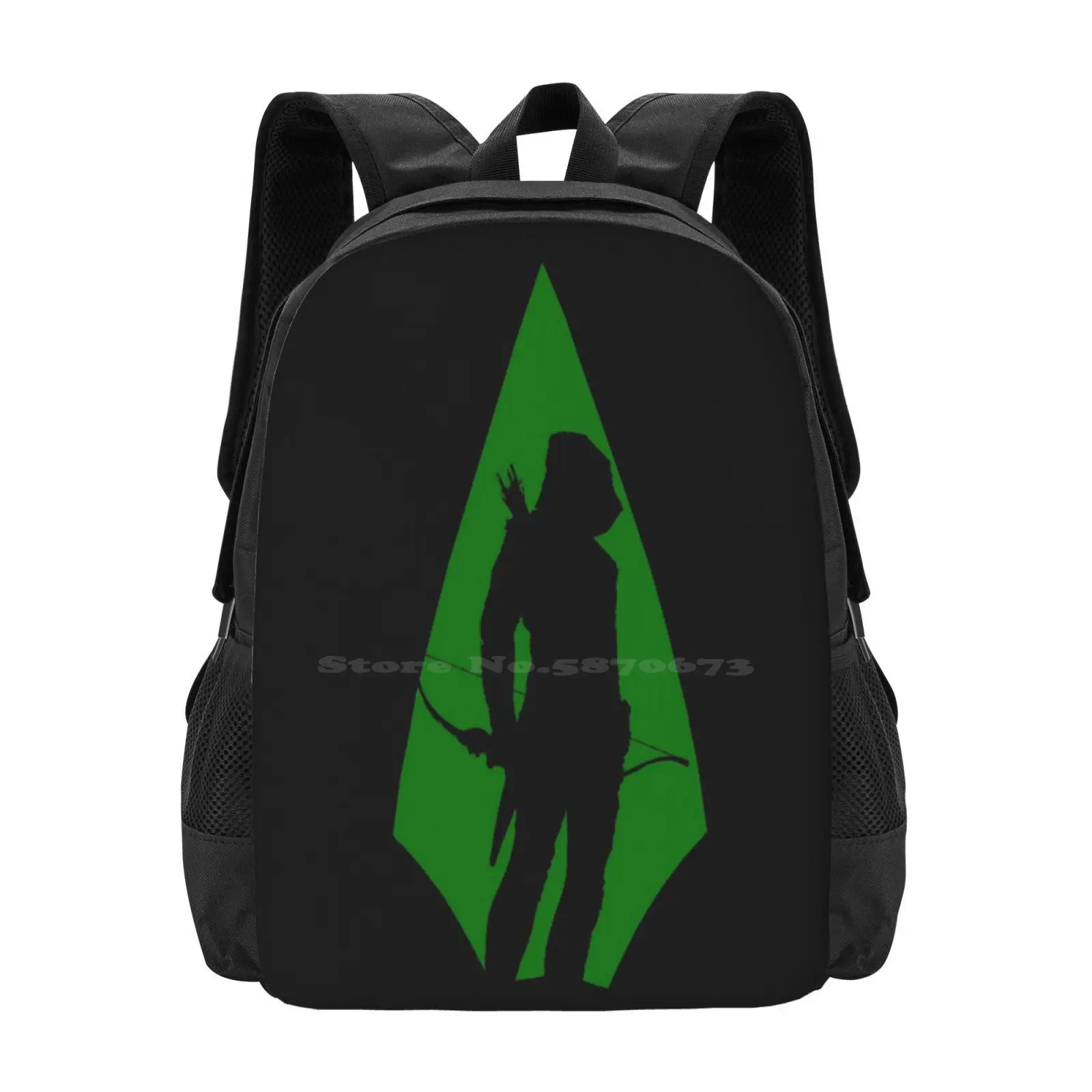 Green Arrow S5 3d Print Design Backpack Student Bag Green Arrow Oliver Queen Ollie Felicity Smoak Diggle Ray Palmer Atom David