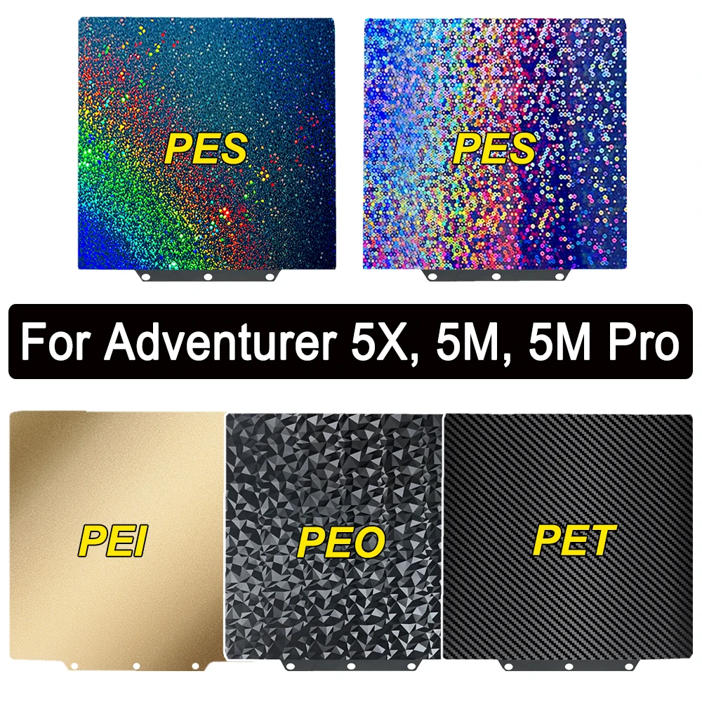 

3D Printer Heated Bed PEI Plate for Flashforge Adventurer 5M, 5X, 5MPro, AD5M, AD5X Build Plate Double Sided Printing PEI Sheet