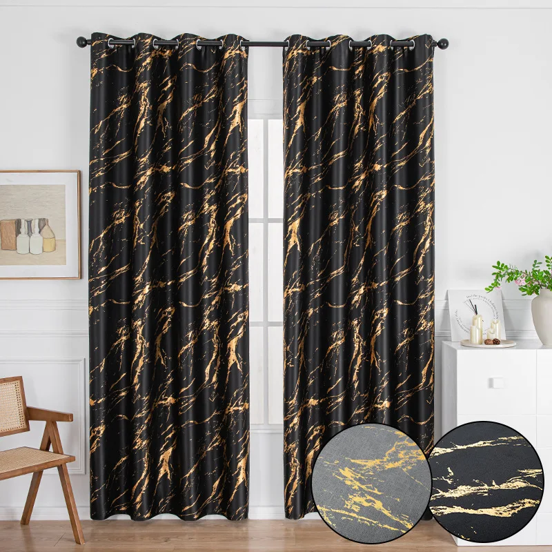 High-End Full-Shading Curtain for Bedroom Hot Silver Sun Protection Opaque Window Drapes Privacy Grommet Curtain for Living Room