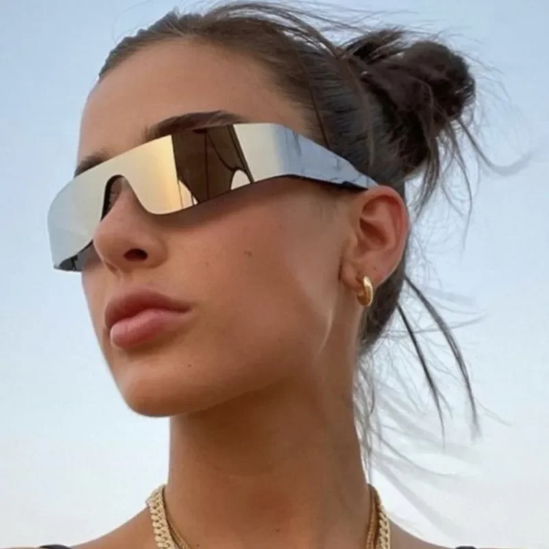 2000S Aesthetic Y2K Sunglasses Men One Piece Sports Sun Glasses Women Vintage Wrap Around Shades Fashion Punk Eyewear Pit vipers