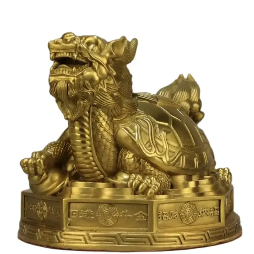 Metal New Dragon Turtle Bagua Yuanbao Dragon Turtle Decoration Home, Office, Cultural and Creative Decoration