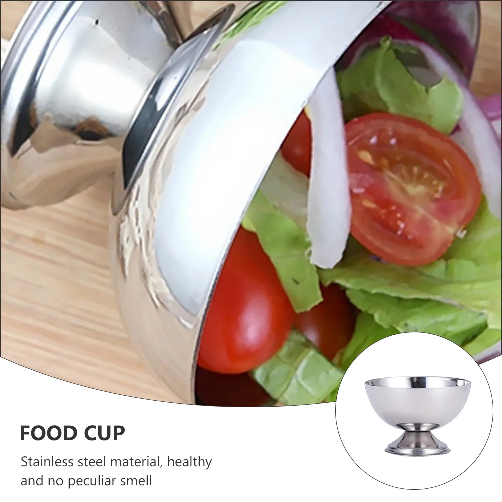 

Snack Cup Candy Stainless Steel Pudding Tall Ice Cream Footed Bowl Dessert Metal Creative Fruit Tray