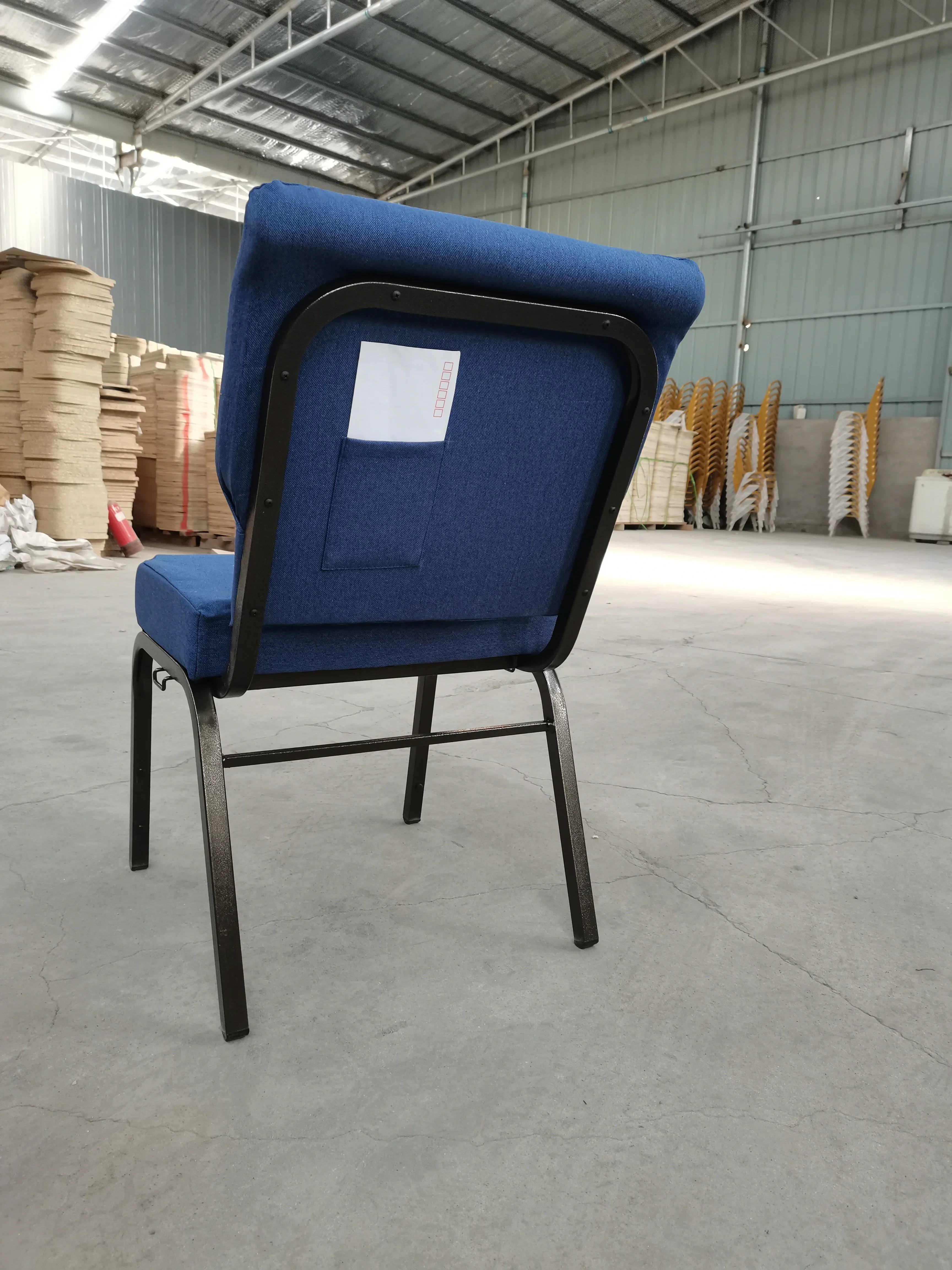 'manufacturer cheap steel banquet hall padded interlocking auditorium quality Theatre blue church chair view 3