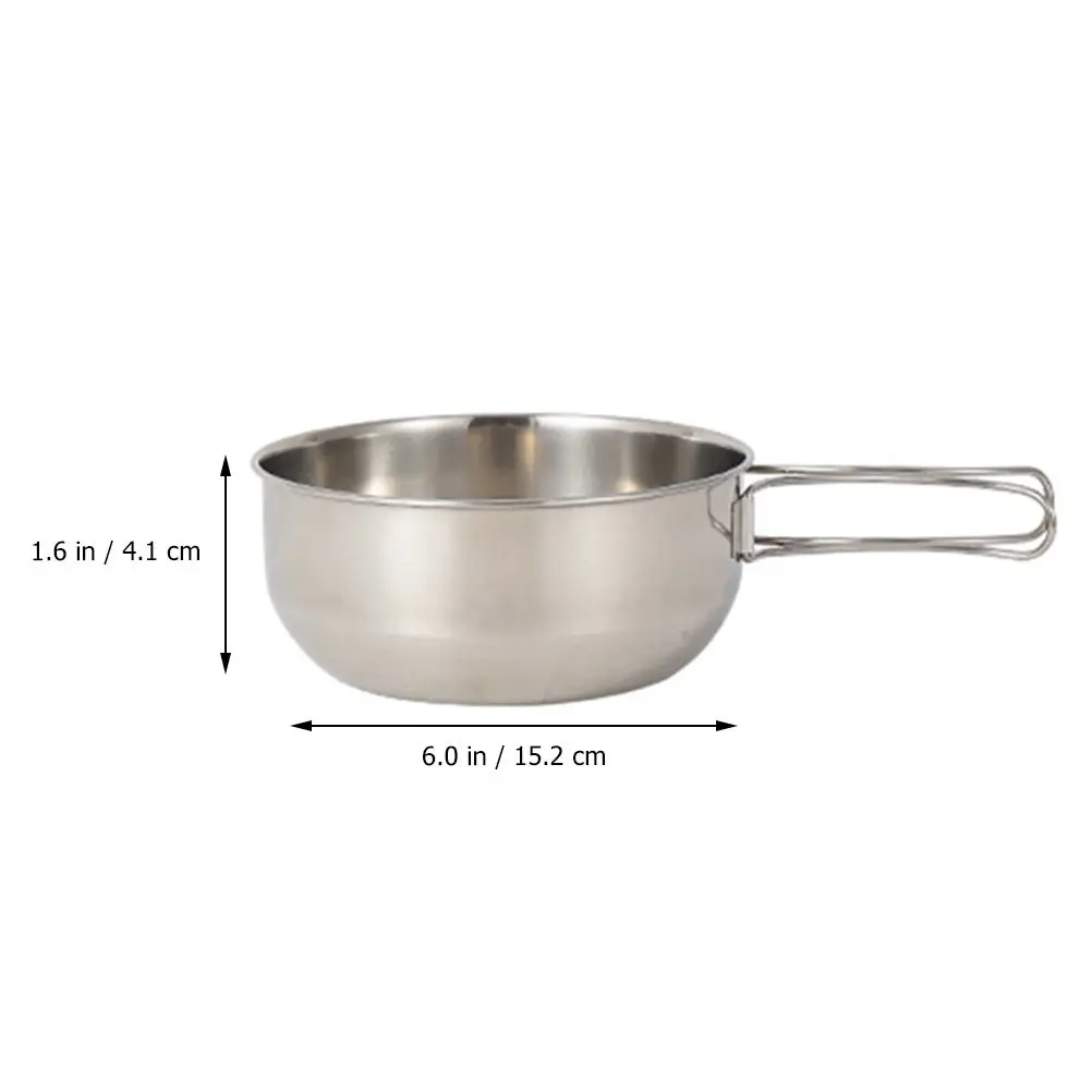 5Pcs Stainless Steel Cup Pot Bowl Set 304 Food Grade Camping Picnic Hiking Bbq Outdoor Cooking Tableware Travel Stackable