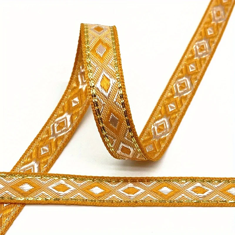 2Yards 12mm Vintage Ethnic Style Embroidery Ribbon Lace for DIY Clothes Bag Accessories Embroidered Fabric for Sewing Decoration