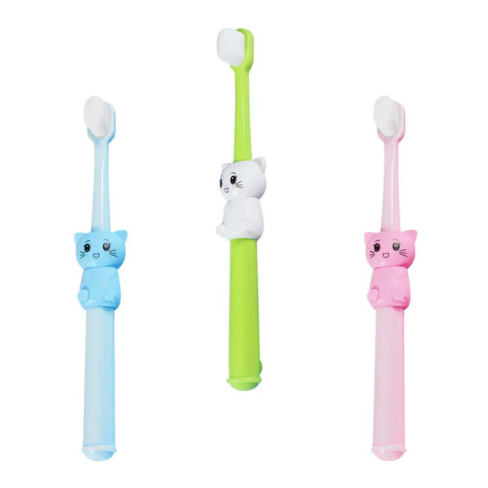 3 Pcs Children's Soft Bristle Toothbrush Kids Teeth Funny Bristles Wipe Oral Care Dental Tool Cleaning