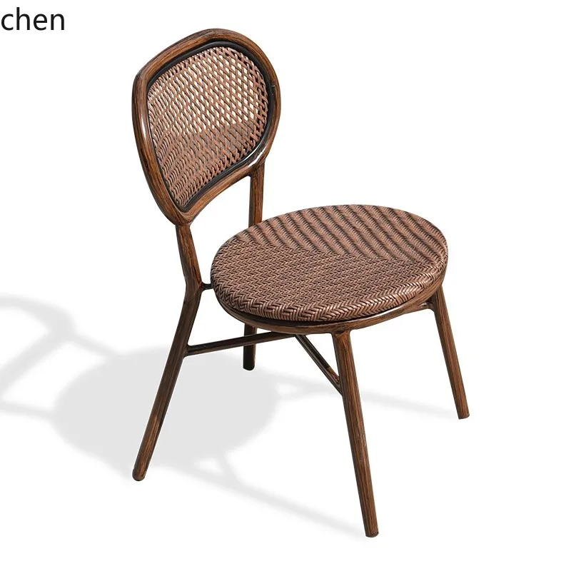 

DSA Outdoor Household Rattan Chair Single Dining Table Chair Dining Seat Outdoor Balcony Leisure