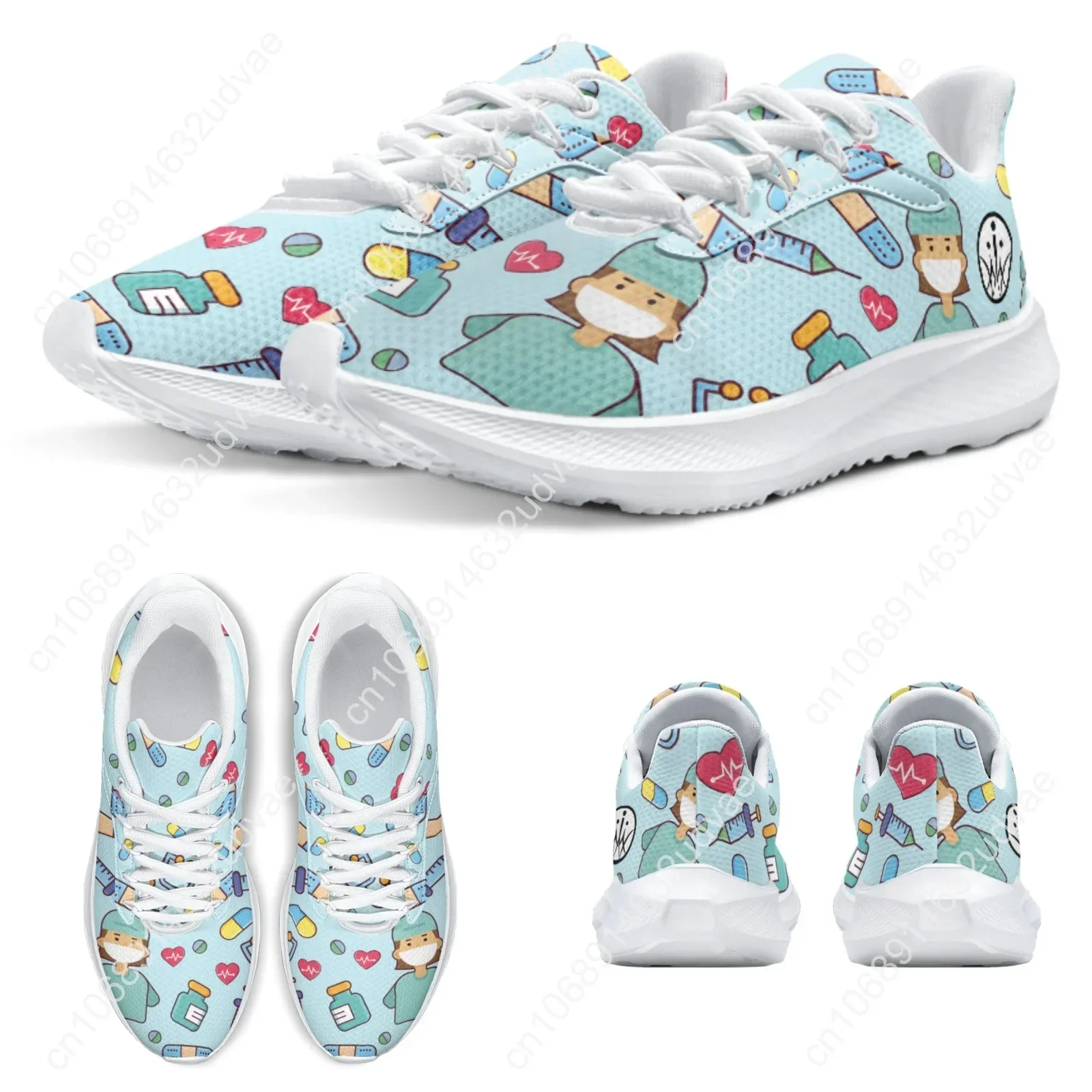 Women's Doctor Nurse Sneakers Medical Hospital Printed Lightweight Running Shoes Ladies Casual Cute Nursing Shoes