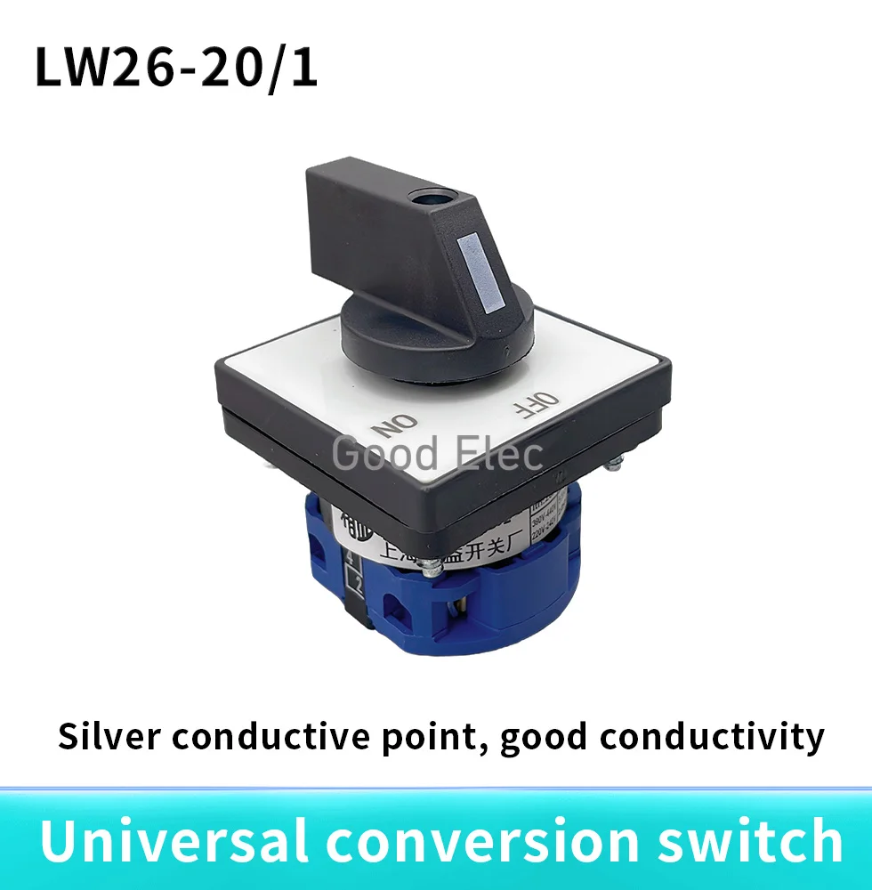 High Quality LW26-20/1 ON/OFF 2 position 2 Poles 4 terminals CA-10 440V Ui 660V 20A Rotary Cam Switch