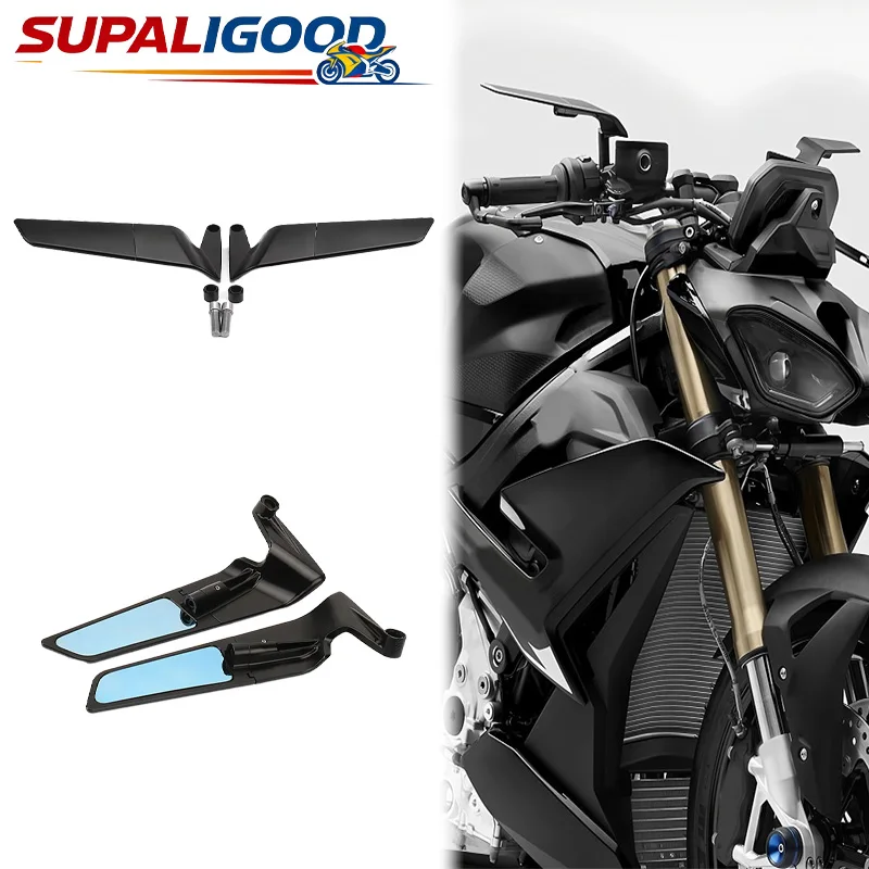 

For BMW S1000R S1000 R S1000XR M1000R 2020-2025 Motorcycle Rearview Mirror Wing Rotatable Mirror Aluminum Wind Wing Mirror