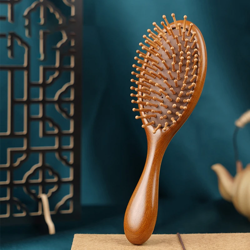 1Pcs Green Sandalwood Airbag Comb Air Cushion Comb Anti Static Massage Wood Comb Curly Hair Comb Brush Hair Curly Hair