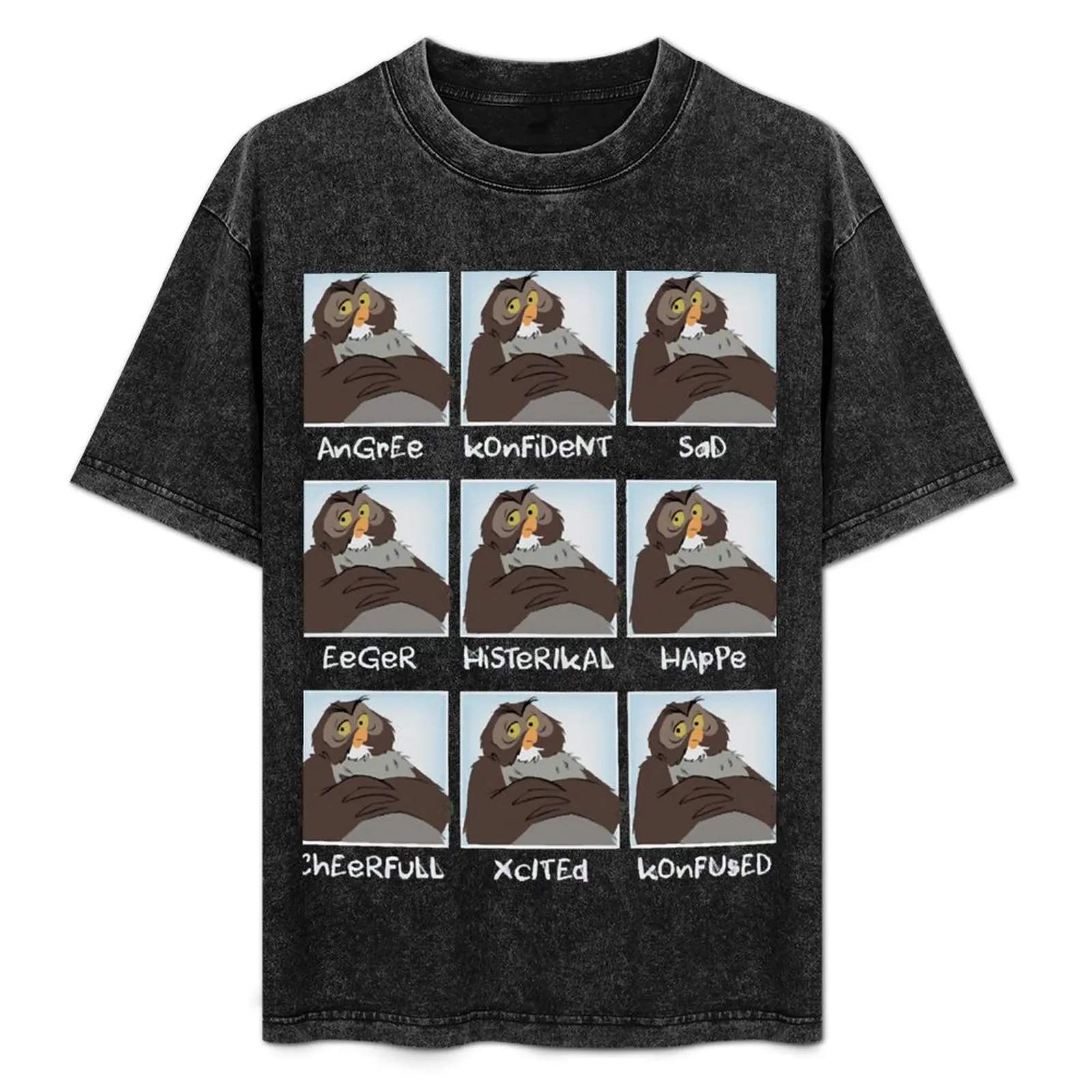 

The Many Faces of Owl T-Shirt Summer Fashion Casual Tee Shirt