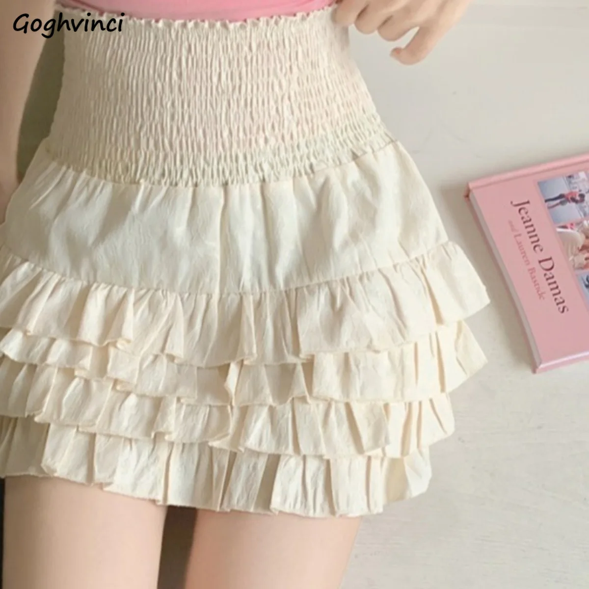 

Мини-юбки для женщин: весенне-летние, с эластичной талией, в уличном стиле, повседневные, милые, нежные, однотонные, с плиссировкой, с рюшами, модные