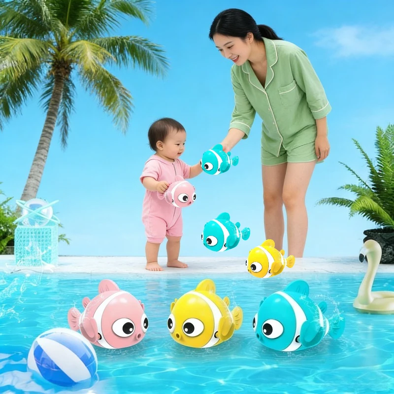 

Baby Bath Toys Parent-child Interactive Water Play Toy Cute Small Fish Food Grade Material Spring Without Electricity Accompany