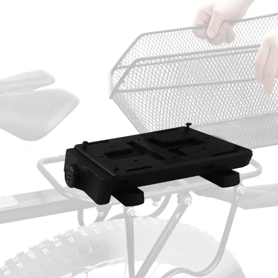 

Bike Adapter Plate Set with Lock, Universal Fit for Rear Luggage Carrier Plate, Modular Mounting System for Bags, Crates, Pets,