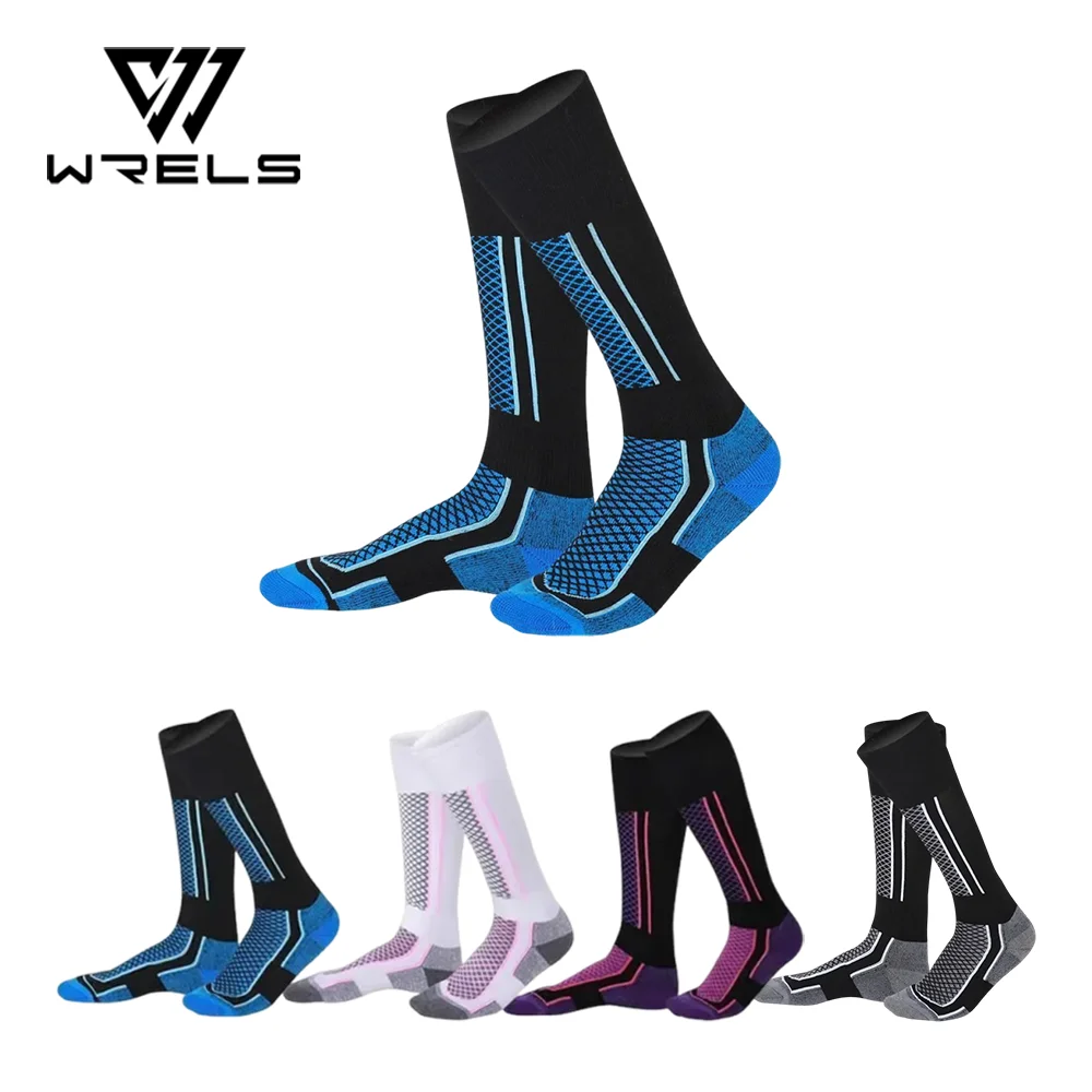 WRELS 1/2/3 Pairs Ski Socks Breathable Moisture Wicking Athletic Socks Men Women Thick Warm Anti Slip Outdoors Climbing Socks