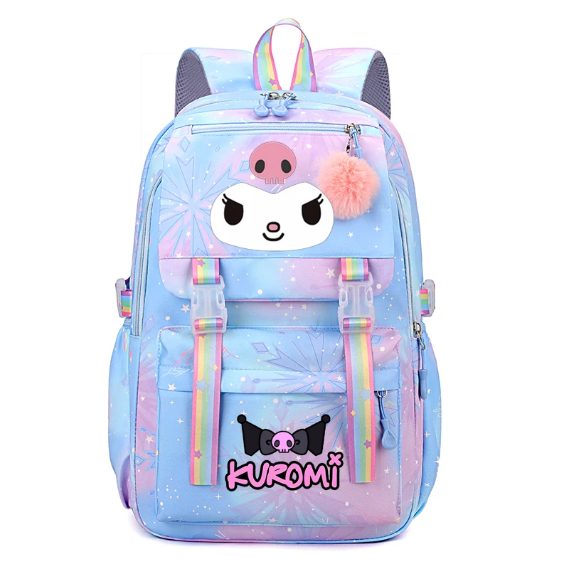 Kuromi Schooltas Schattige Rugzak Voor Meisjes Kinderen Kawaii Waterdichte Rugzakken Tiener Grote Capaciteit Reizen Mochilas