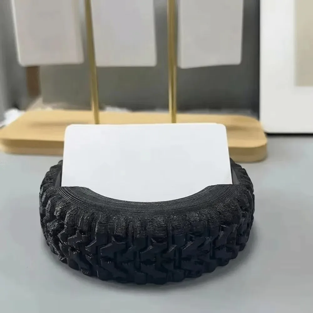 Tire Shaped Business Card Holder Resin Stackable Name Card Organizer Box Type Storage Funy Display Card Box Workplace Decoration
