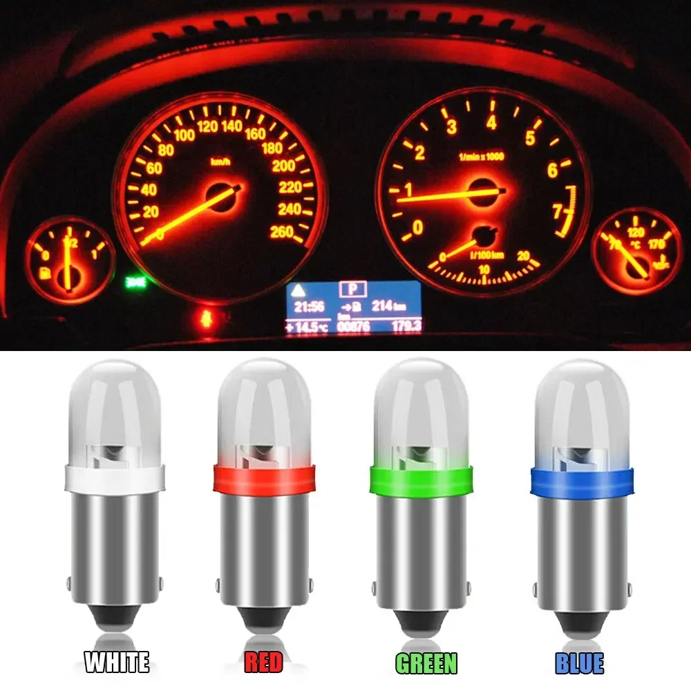 

10Pcs BA9S Protruding Automotive LED Car Interior Instrument Dash Panel Circular Light Bulbs Car Light Car Universal Accessory