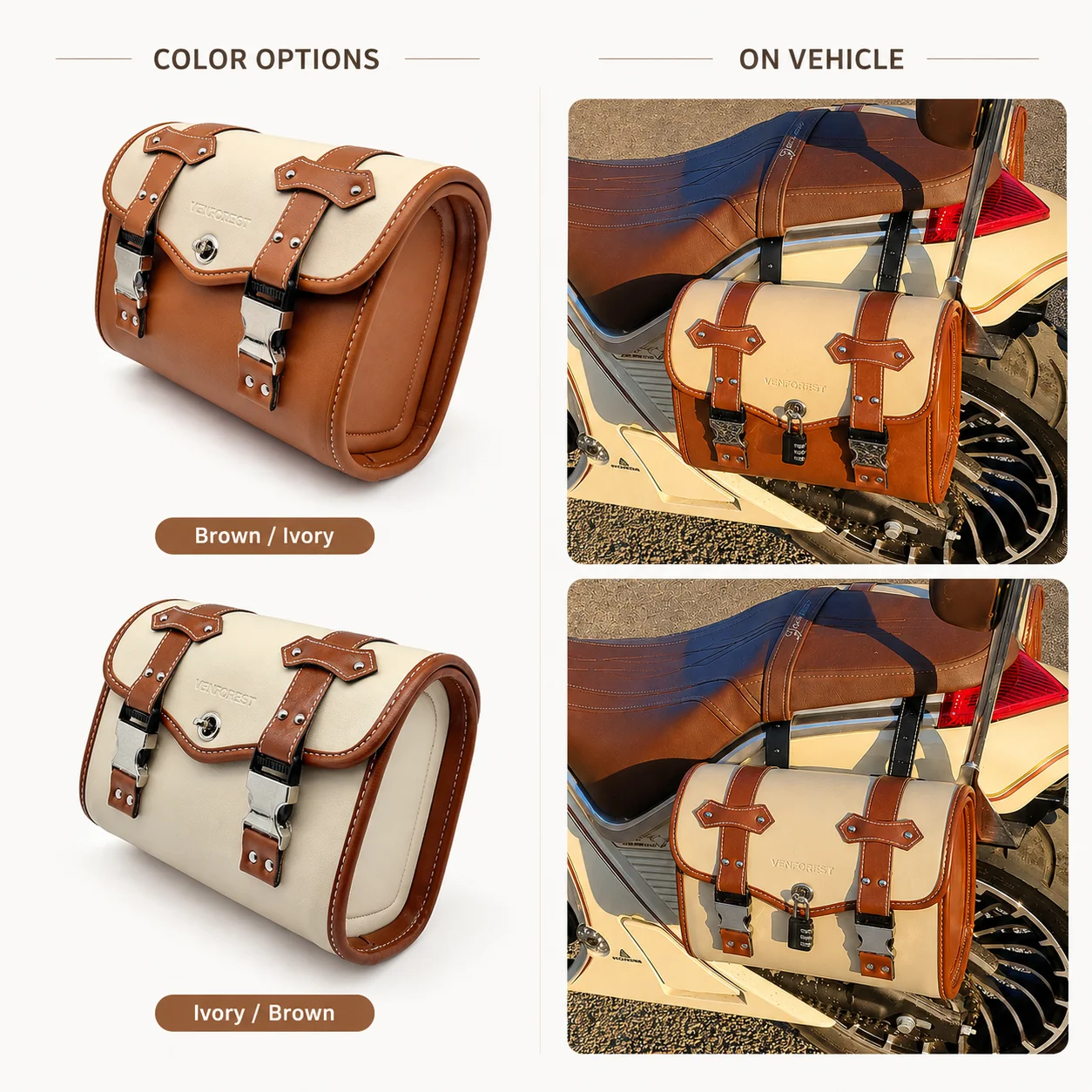 Universal Motorcycle Side Tail Bag Saddle Storage Tool Bag Waterproof Luggage Pouch For Cafe Racer Bobber Scrambler Cruiser