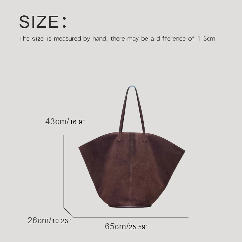 Oversized Capacity Faux Suede Tote Bags For Women Luxury Designer Handbags Purses 2023 New In Vintage Shell Type Bucket Shoulder