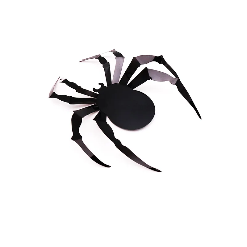 Pegatina de pared de araña negra de 12 piezas, pegatinas 3D de araña de Halloween, fiesta de fantasmas, pegatinas de pared Diy para telón de fondo, suministros de decoración de ventana