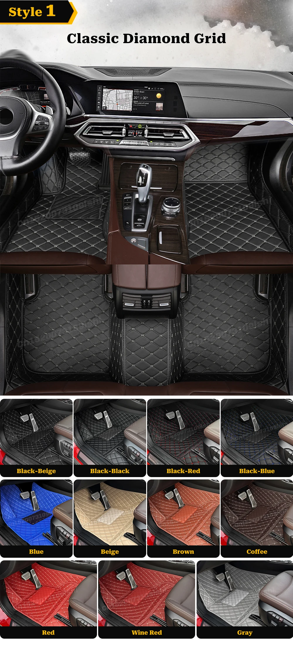 Für VW Volkswagen Touran L 5T 5T1 5/6/7 Sitze 2016-2021 Auto-Fußmatten Maßgefertigte Auto-Fußpolster Innenraum-Zubehör – Detail 4