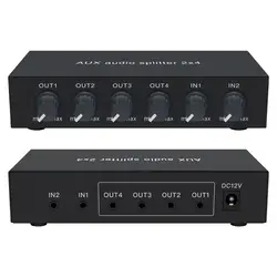 4 Channel Headphone Aux Audio Mixer Splitter Box  3.5mm Audio Siganl Amplifier 3.5 Sound Distributer For Studio and Stage