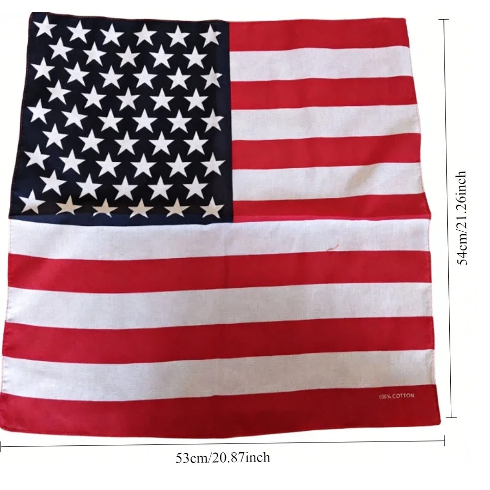 PESENAR Patriotic American Flag Bandana Square Scarf for Memorial Day Labor Day Sports Events and Patriotic Celebrations