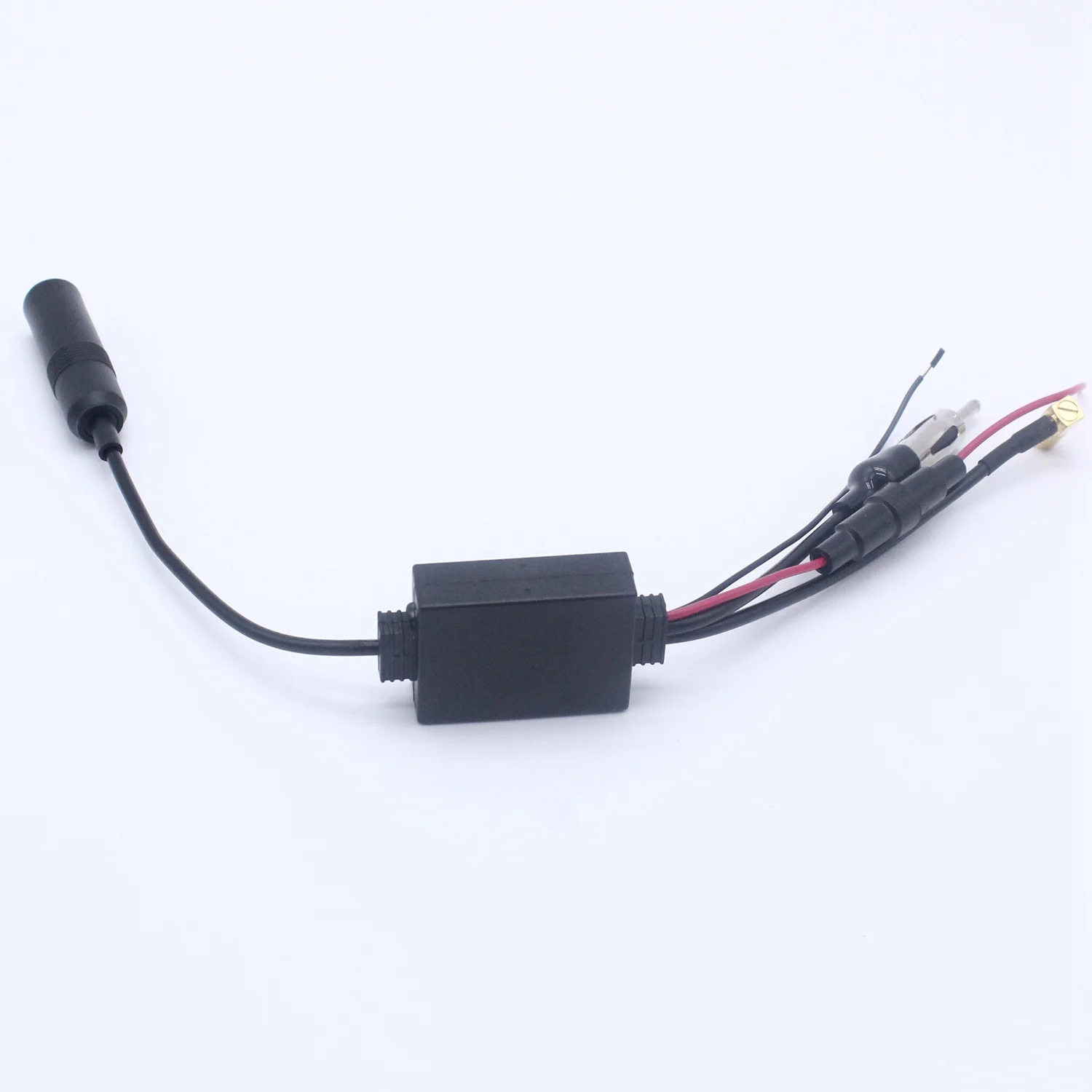 + Car Splitter Adapter Active Antenna Auto Radio FM Antenna Signal Amplifier Crossover 12V