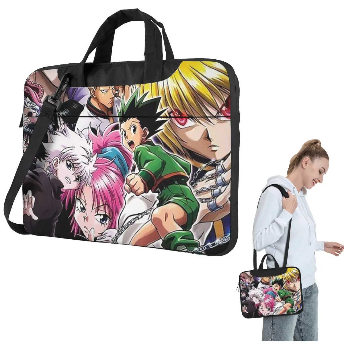 Anime HXH Hunter X Hunter Crossbody Laptop Bag Case Computer Bag Resistant Protective Notebook Pouch for Macbook Pro