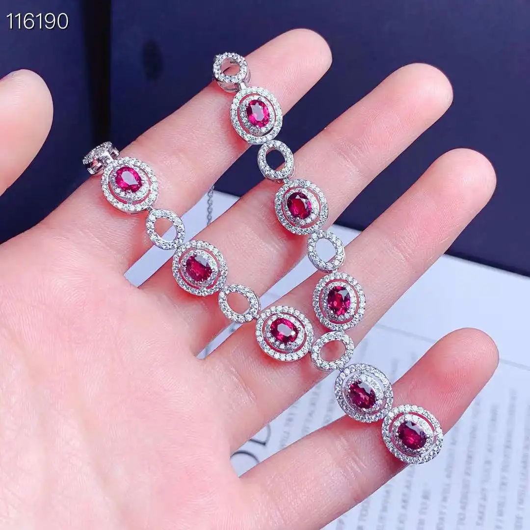 100% Natural and Real Natural magnesium Aluminum Garnet Pendant  Natural origin garnet 925 sterling silver 4*5mm