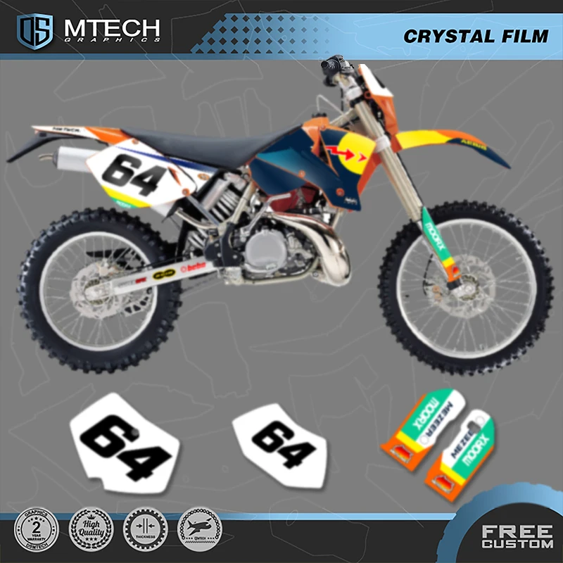 

DSMTECH Motorcycle Graphics Background Decals Stickers Kits for KTM 125 250 300 350 450 2001 2002 SX SXF 01-02 EXC 001