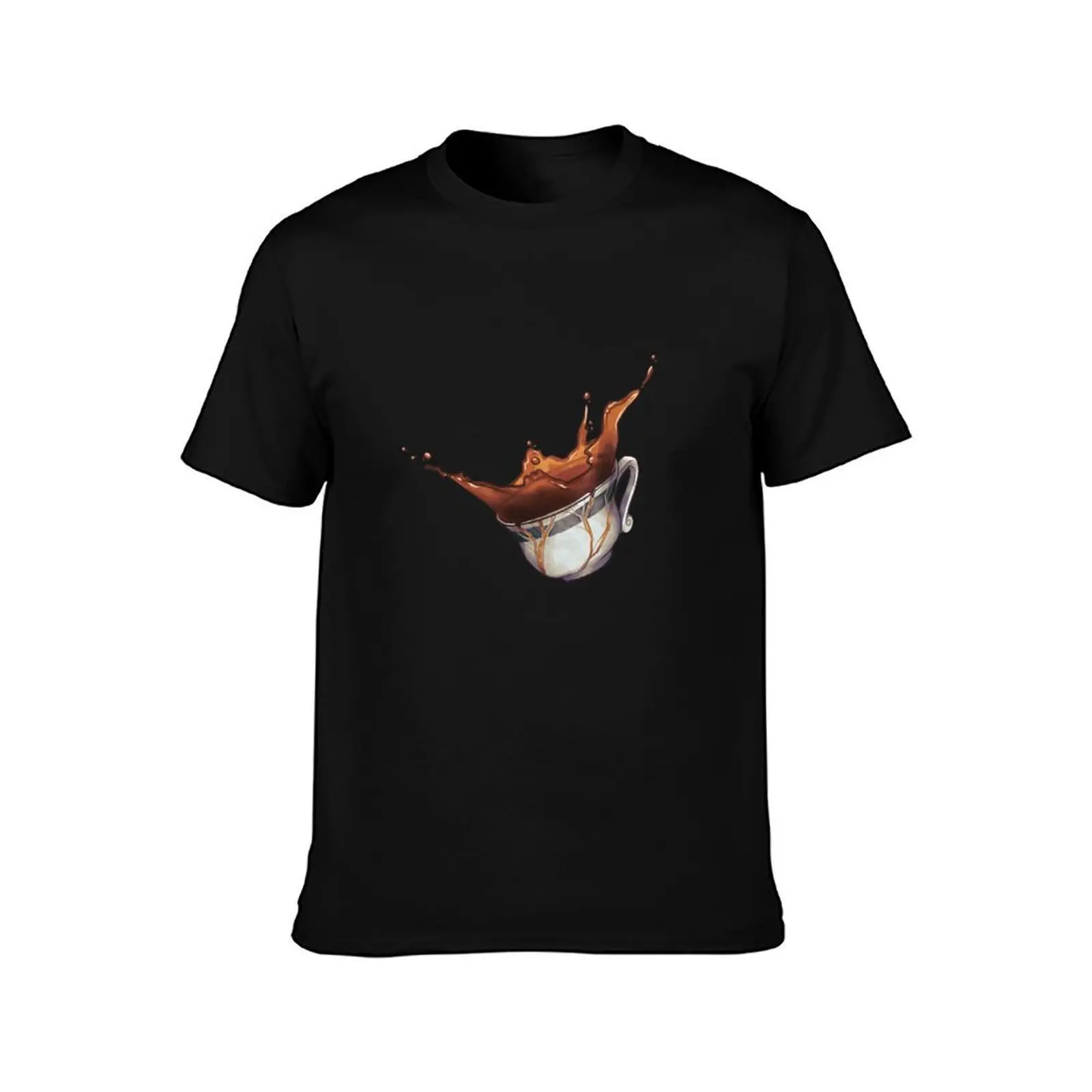Kintsugi Teacup T-Shirt Big and Tall Crew Neck Tee T-Shirt