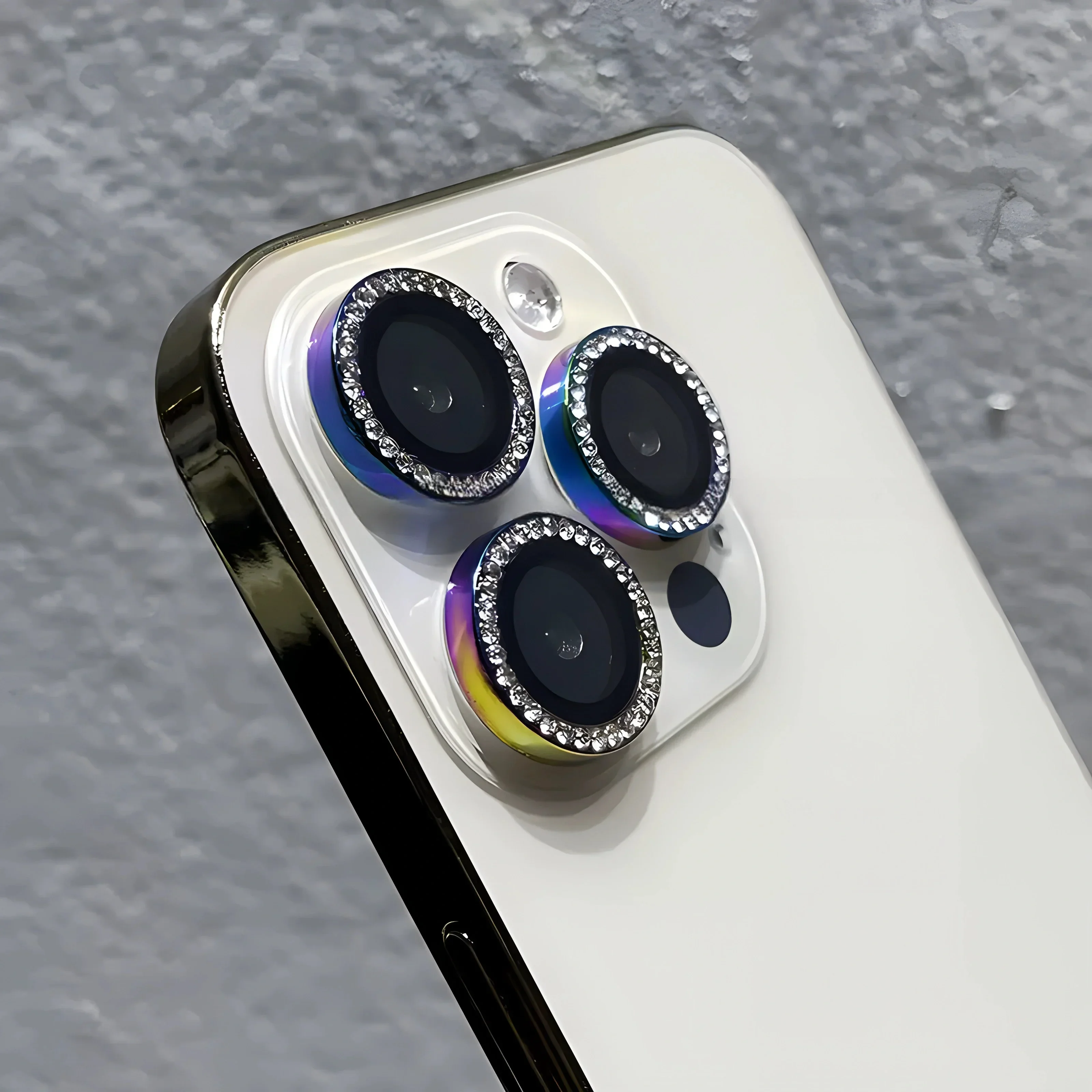 2-3Pcs Diamond Flash Camera Lens Protector For IPhone 14 13 16 Pro Max Mini Glitter Brick Metal Ring Lens Glass image 3
