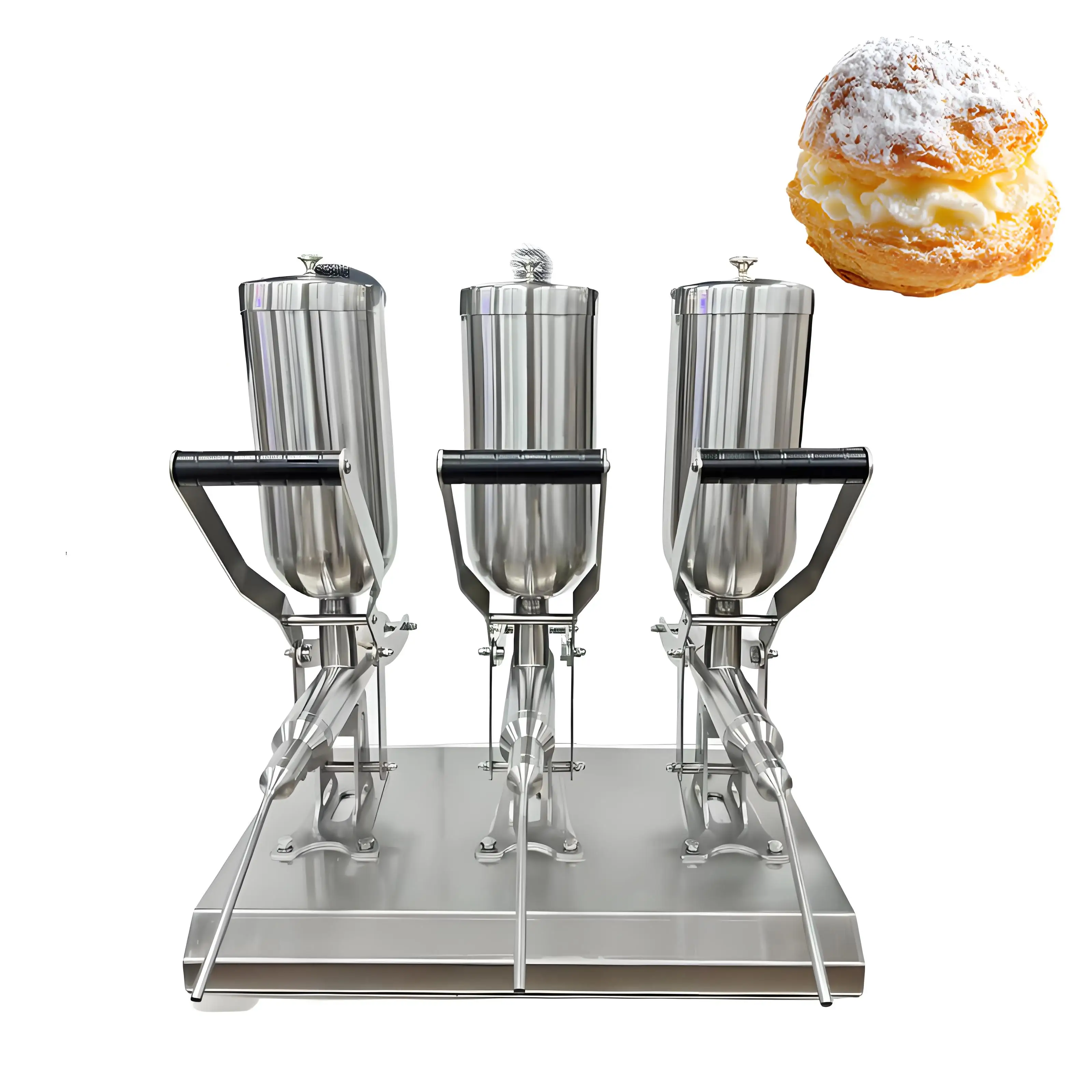 15L Manual Puff Cream Butter Bread Injection Filling Machine Bread Jam Churros Filling Machine Cream Puff Cupcake Filler