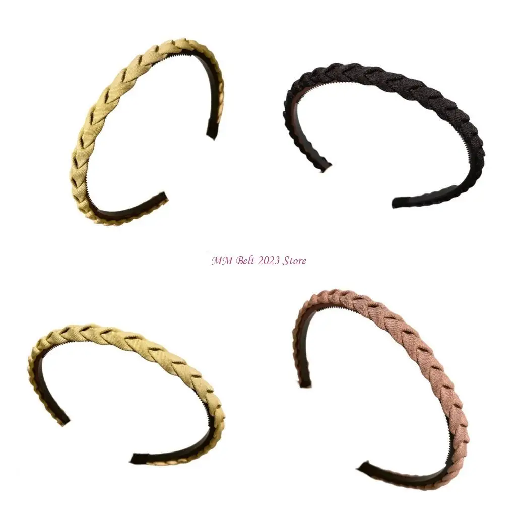 

49ME Teeth Grip Braided Hairhoop For Securing Bang Skincare Face Washing Hairband