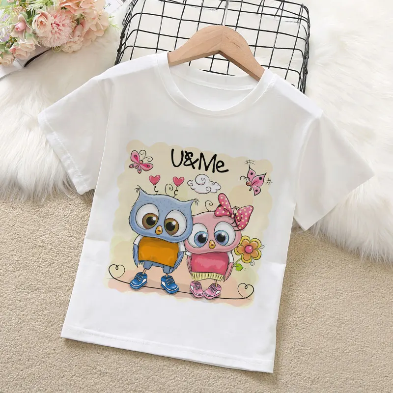 

Boys Girl Cute Owl Happy Birthday T Shirt Kids Birthday Party Gift Children Funny Present Clothes Boys Clothes Summer Tee 2023