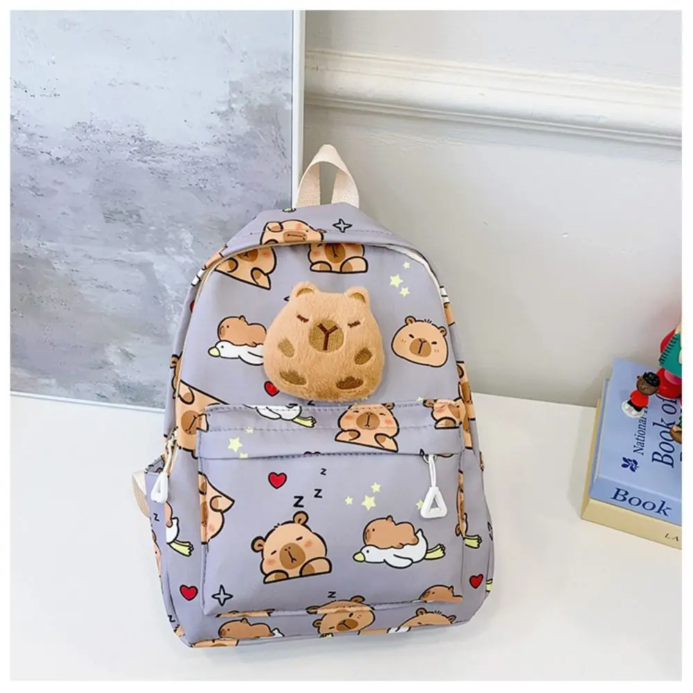 New Capybara Backpack School Backpack Large Capacity Nylon Multi-layer Stain-resistant Multipurpose Students Schoolbag Book Bags