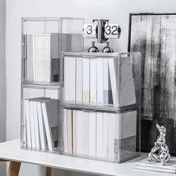 Clear Book Bins for Efficient Organization and Storage Solution Transparent Storage Containers for Books and More