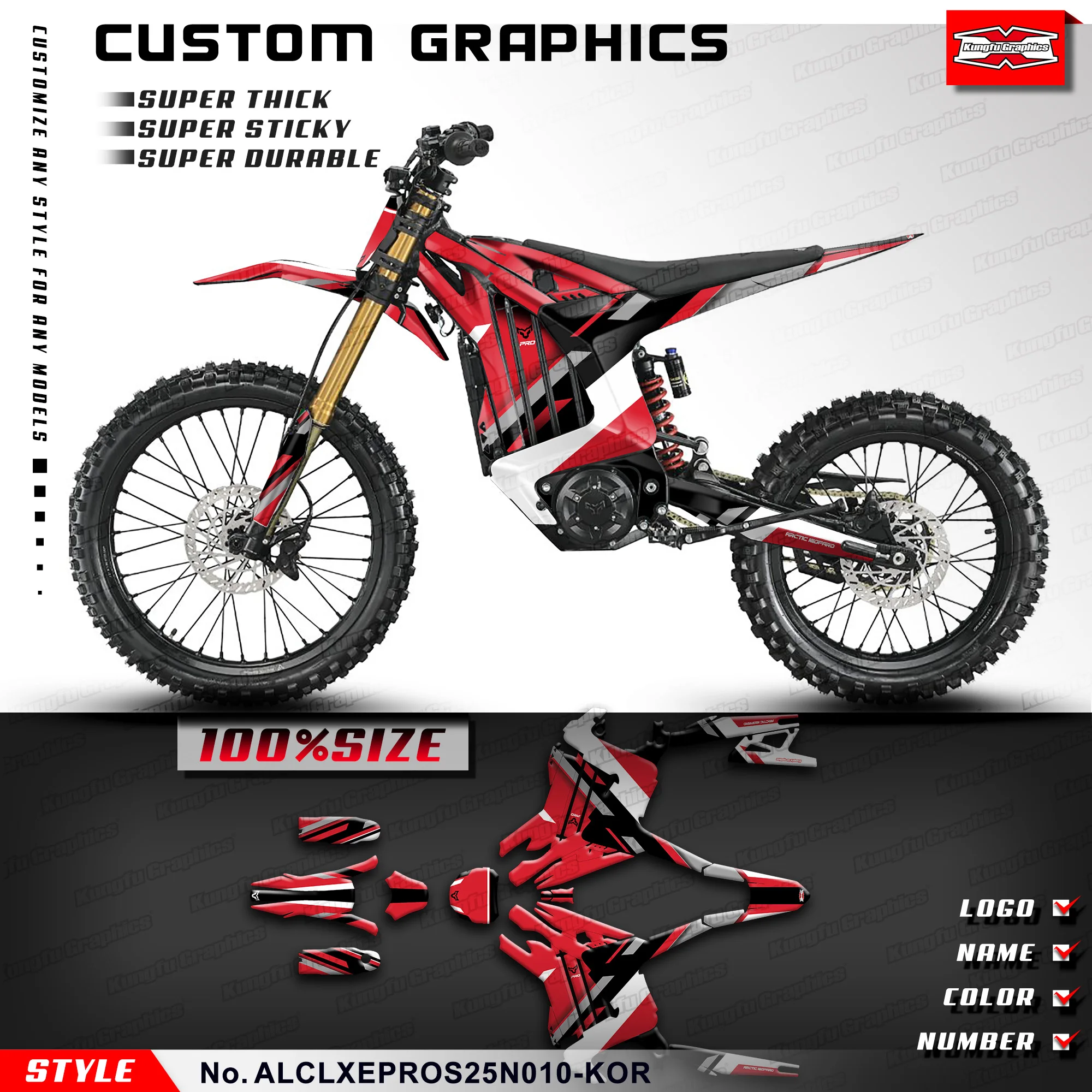 

KUNGFU GRAPHICS Racing Sticker Vinyl Wrap for Arctic Leopard Clouded Leopard XE PRO / XE PRO S, ALCLXEPROS25N010-KOR