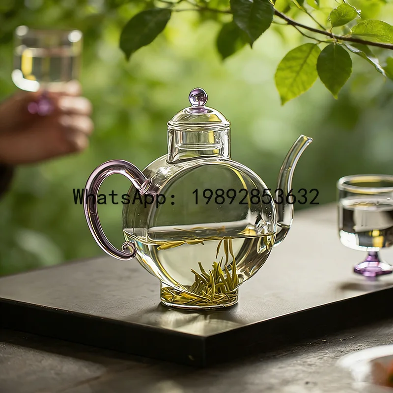 

CJ high borosilicate heat-resistant glass pot retro Yasong pot home office flower teapot universal tea set