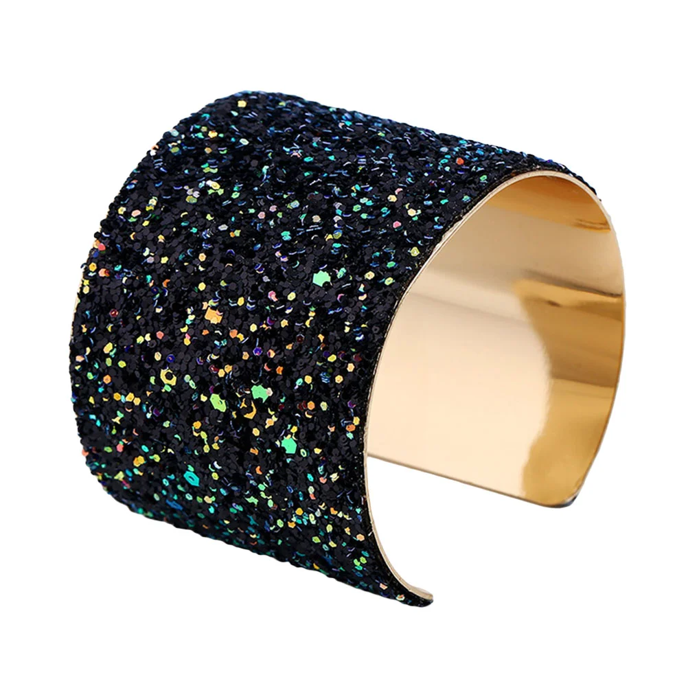 Bracelet Bracelets Wide Open Bangle Cuff Women Sequin Multicolor Personality Miss