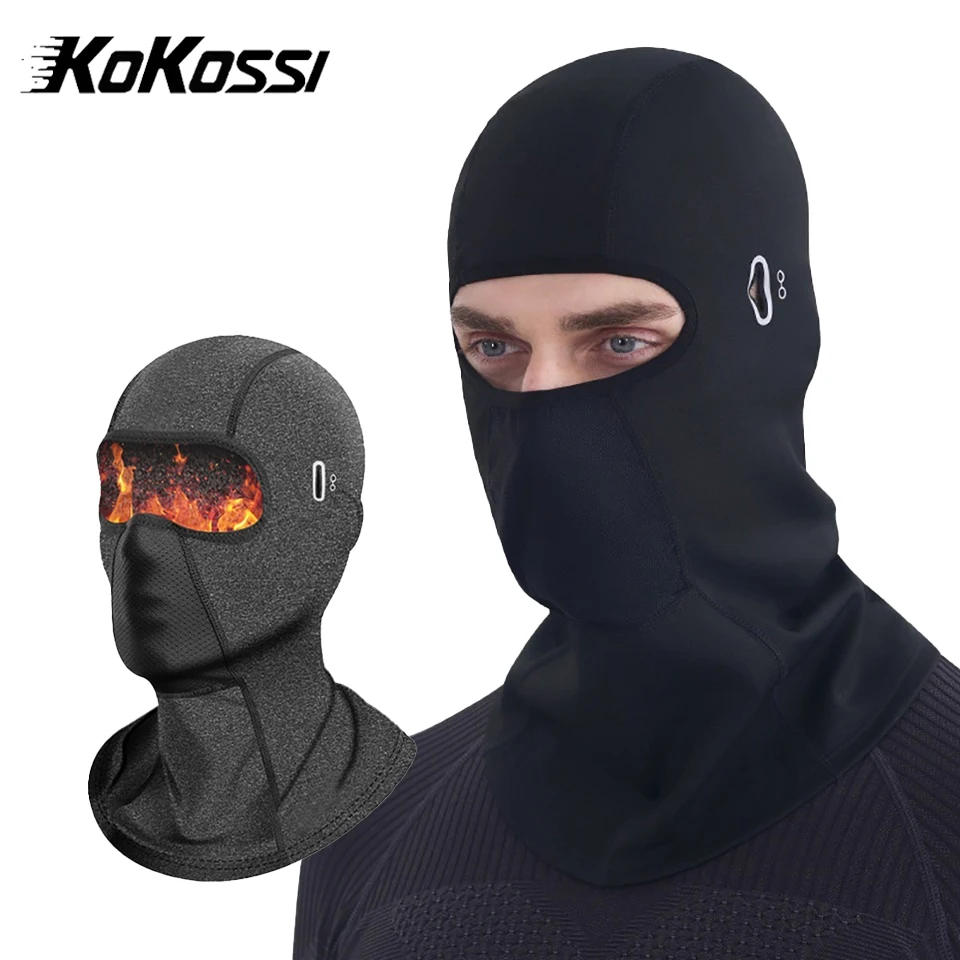 

KoKossi ветрозащитная зимняя мотоциклетная теплая маска для езды на велосипеде, шапки с подкладкой для шлема, Балаклава для спорта на открытом воздухе, сохраняющая тепло, дышащая унисекс