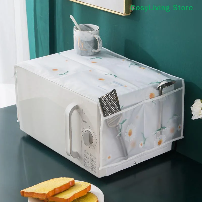 1PC Waterproof Dust Cover Side Storage Household Print Surface Appliances Oilproof Microwave Dust Cover High Quality