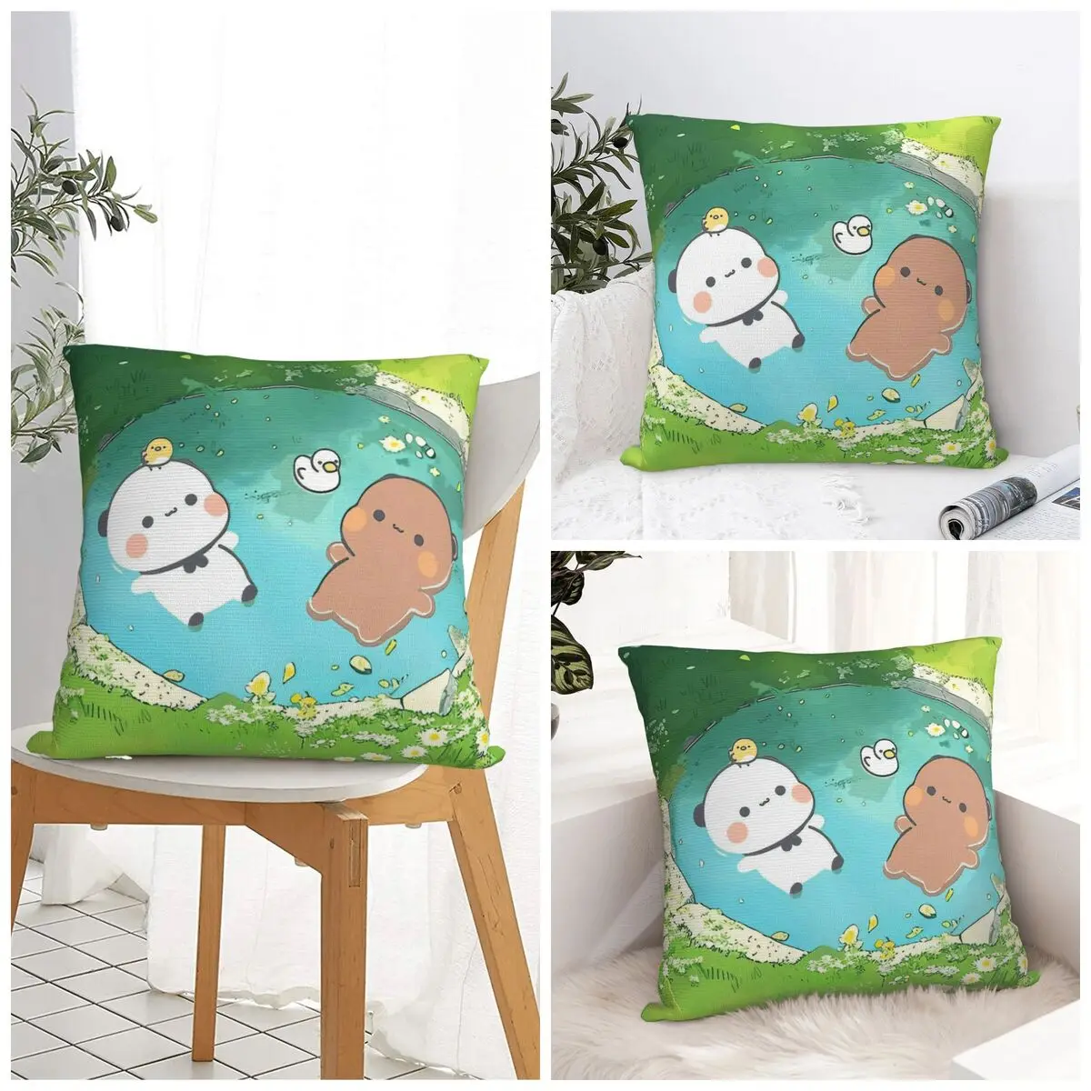 

Bubu And Dudu Panda Pillow Cover Funny Pillow Case For Wedding Party Home Decor Cushion Cover Soft Graphic Pillowcases Gift Idea