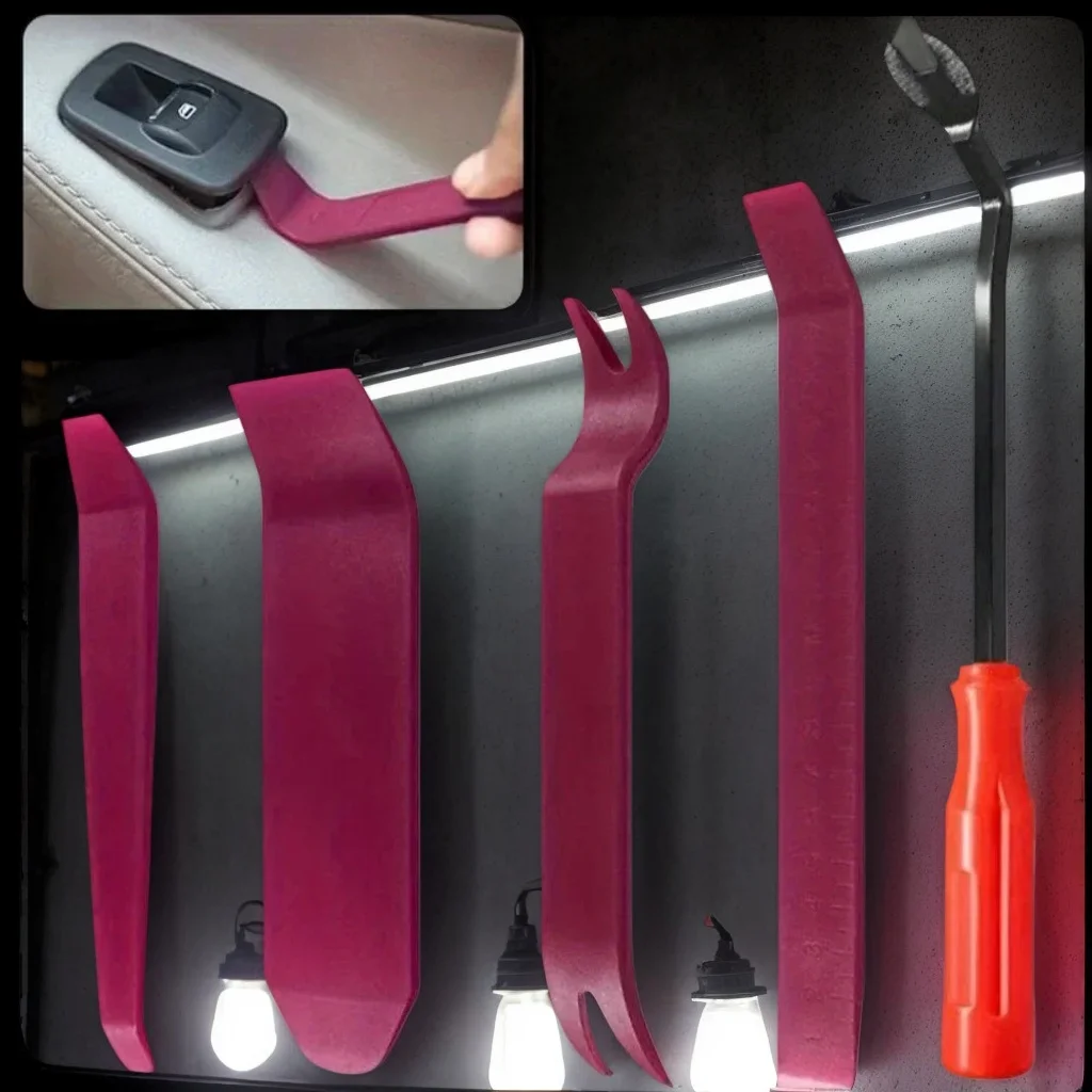 

5pcs Car Headlight Repair Pliers – Metal Door Clamp & Panel Decoration Removal Tools