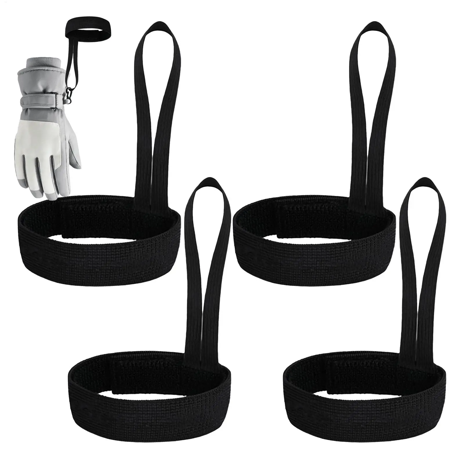 

Snow Gloves Strap Nylon Adjustable Ski Glove Strap Elastic 4 Pieces Lightweight Wrist Glove Handcuffs For Mountaineering Hiking