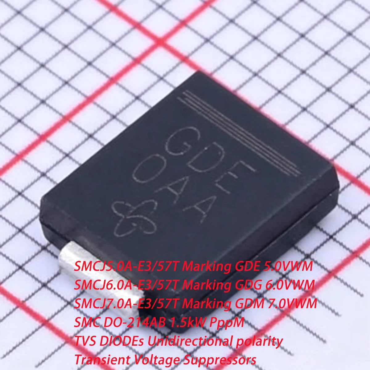 10PCS SMCJ5.0A-E3 5V SMCJ6.0A-E3 6V SMCJ7.0A-E3 7V Marking GDE GDG GDM SMC DO-214AB 1.5kW NEW Original Unidirectional TVS DIODEs