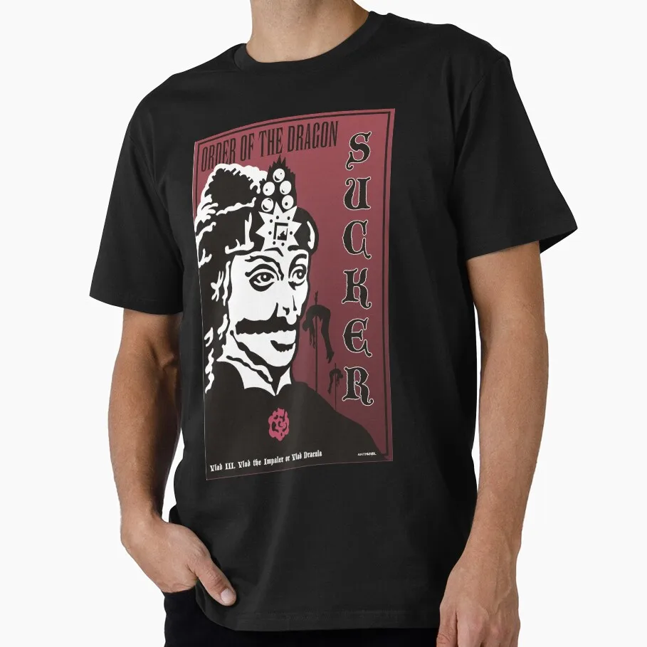 

0128 Vlad The Impaler Dracula Scary halloween Gift T-Shirt Retro Horror Gothic Vampire Graphic Clothes All size Tops